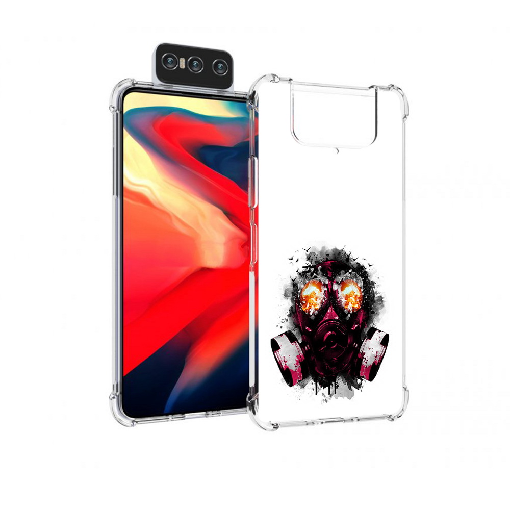 

Чехол MyPads Tocco для Asus Zenfone 8 Flip красный противогаз, Прозрачный, Tocco