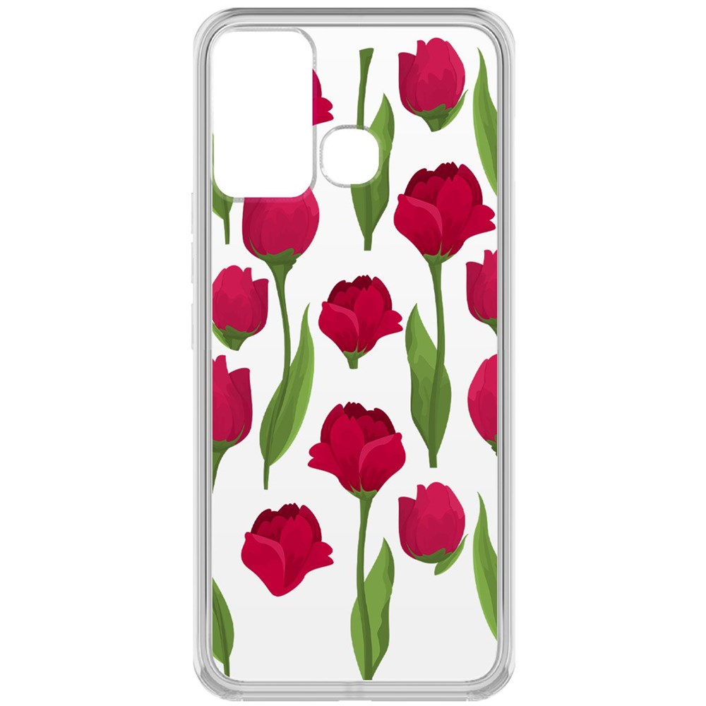 

Чехол-накладка Krutoff Clear Case Розы паттерн для Infinix Hot 12 Play, Прозрачный