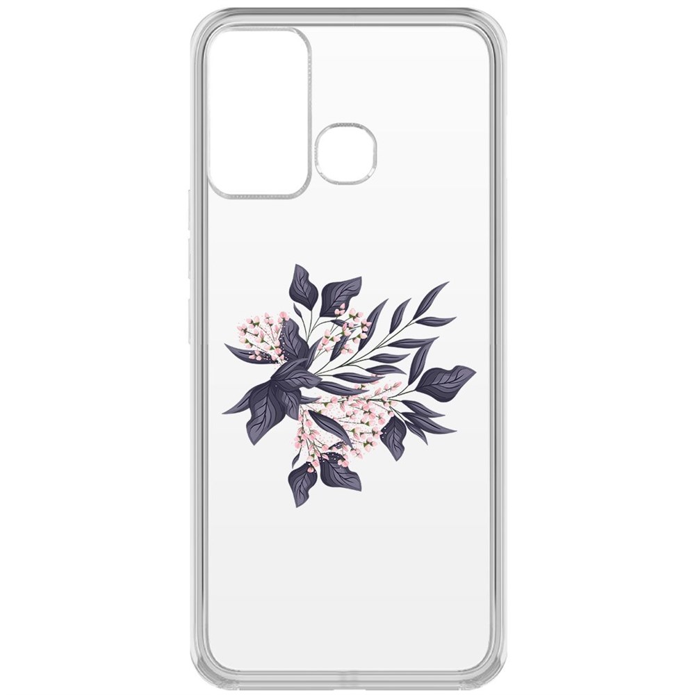 

Чехол-накладка Krutoff Clear Case Розовые бутоны для Infinix Hot 12 Play, Прозрачный