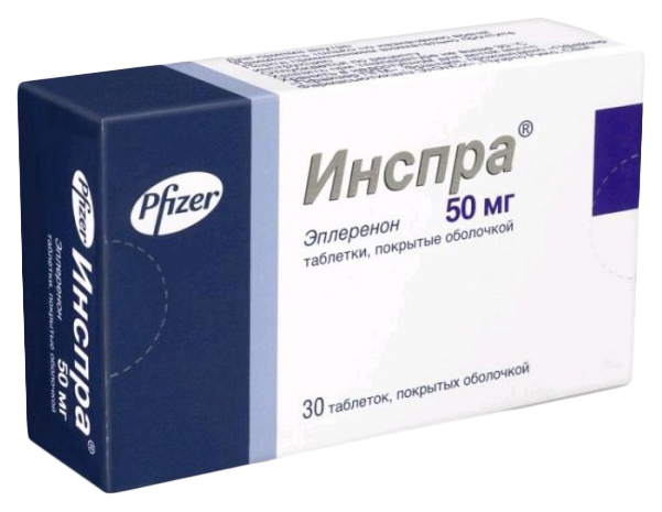 

Инспра таблетки покрытые пленочной оболочкой 50 мг 30 шт.
