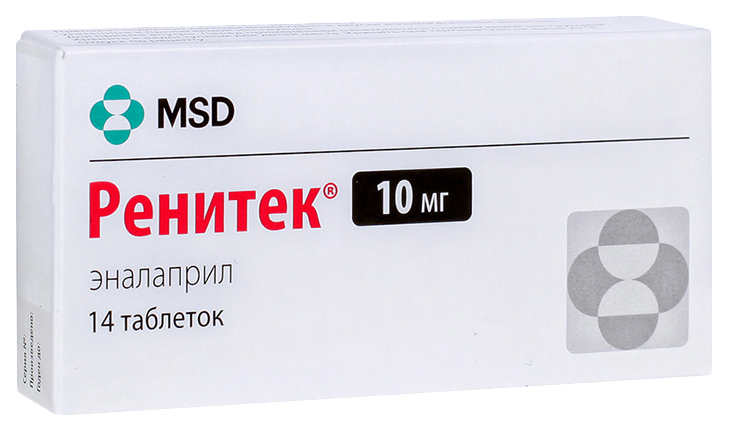 

Ренитек таблетки 10 мг 14 шт.