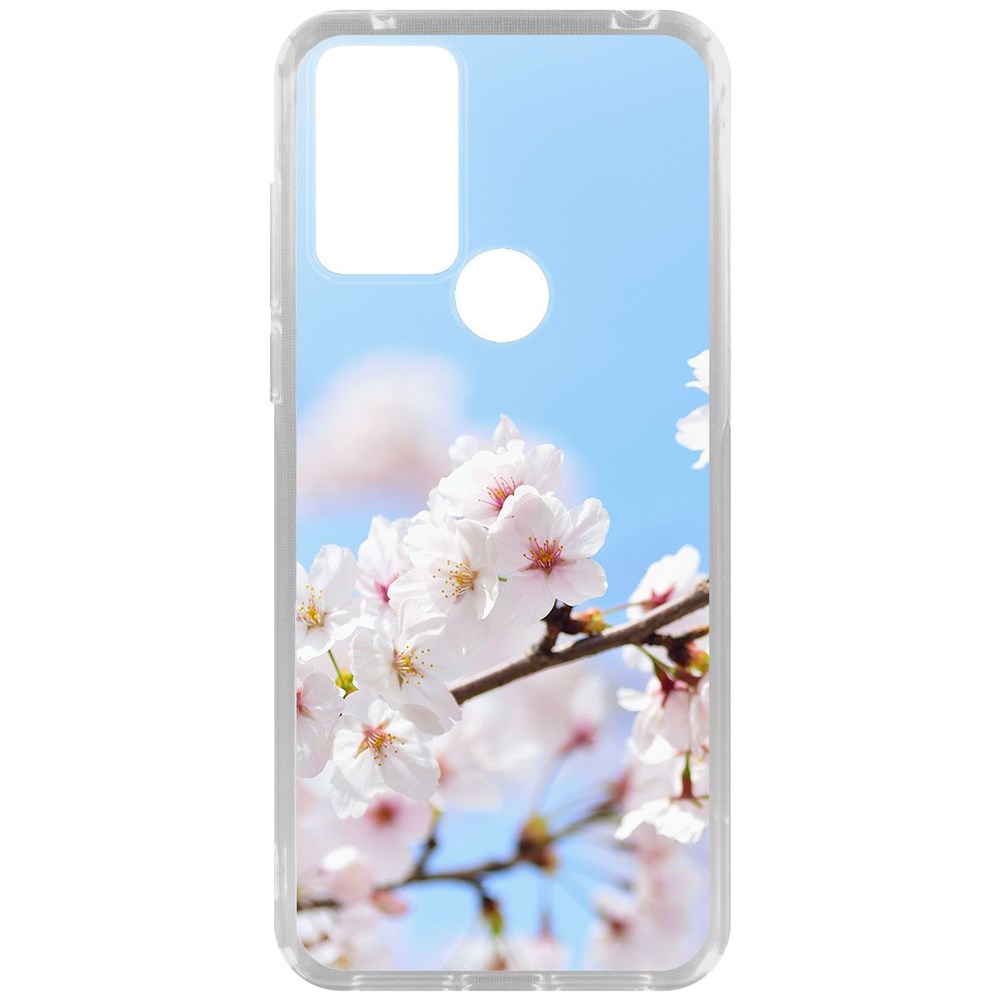 

Чехол-накладка Krutoff Clear Case Цветение для TCL 305, Прозрачный