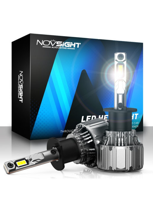 

Светодиодная LED лампа Novsight N50 H1 цоколь P14,5s 70Вт 2 шт 15000Лм 6500К белые, Автомобильная лампа