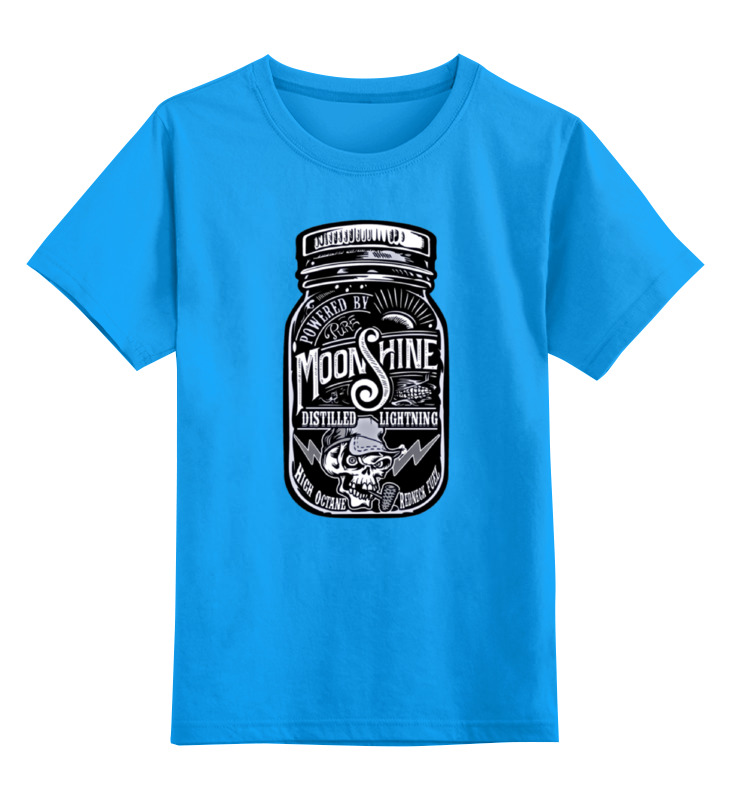

Детская футболка Printio Moonshine цв.голубой р.128, 0000000754945