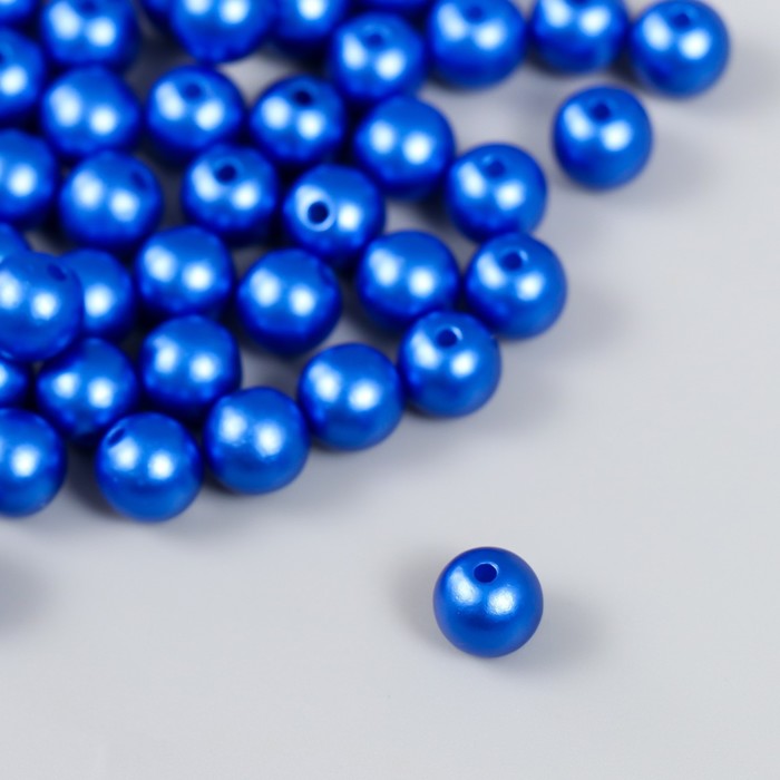 фото Набор бусин "рукоделие" пластик, диаметр 8 мм, 25 гр, королевский синий