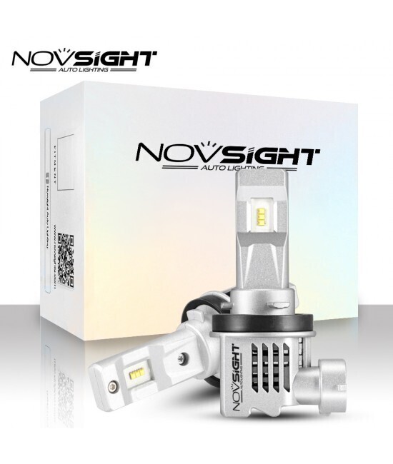 Светодиодная LED лампа Novsight N30S H11 цоколь PGJ19-2 60Вт 2 шт 6500K 12000Лм белые 3775₽