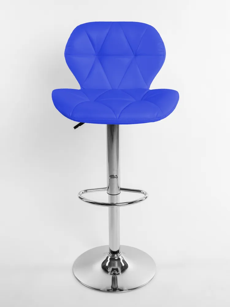 Стул барный Masscomplekt Ракушка синий/серебристый