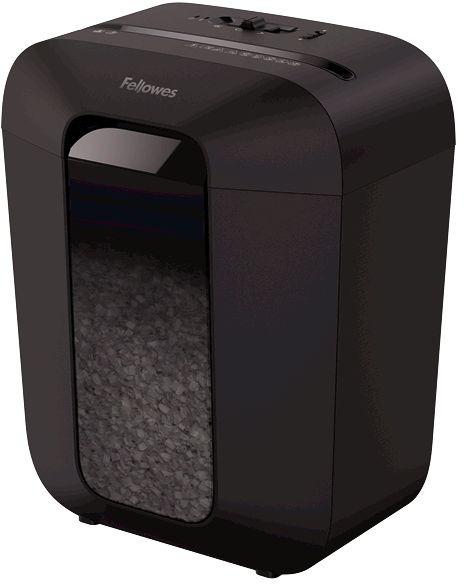 фото Шредер fellowes powershred lx41 черный (секр.p-4) перекрестный 8лист. 17лтр. скрепки скобы