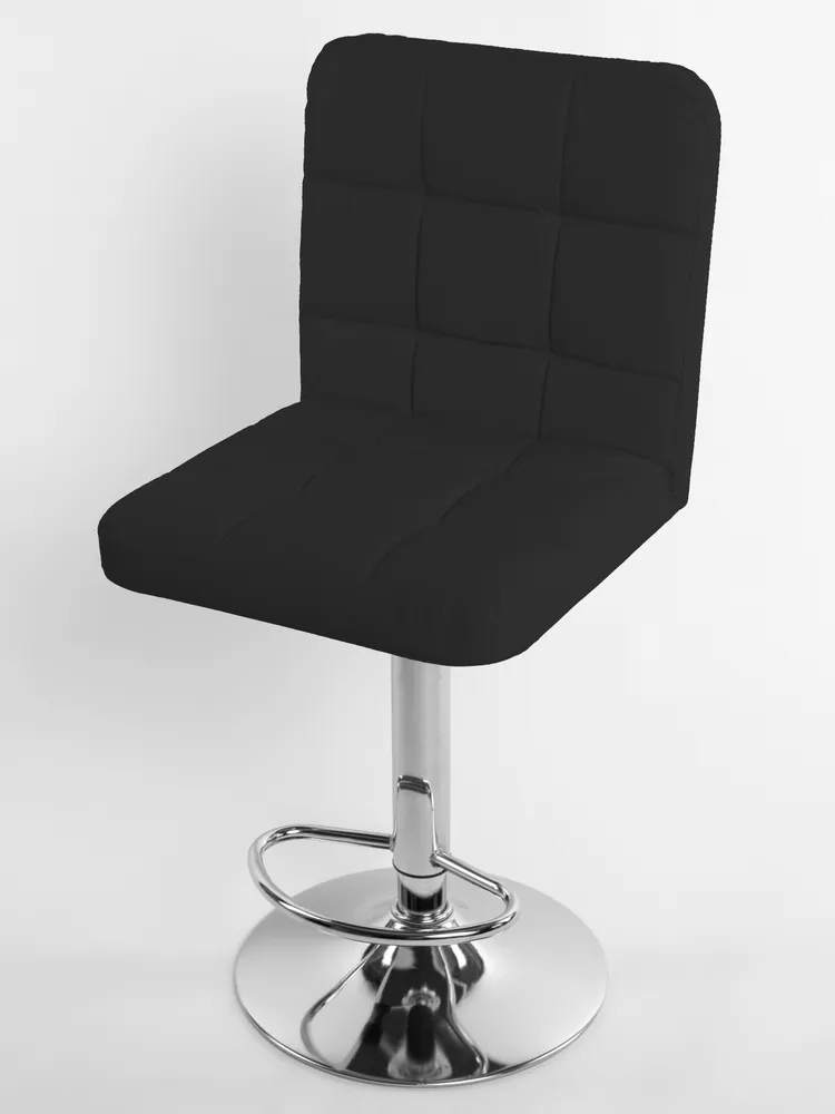 Стул барный Masscomplekt Ирис черный/серебристый