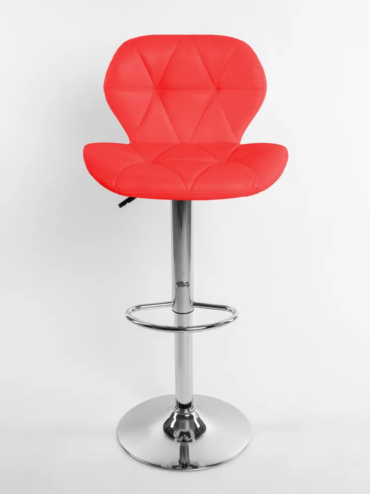 Стул барный Masscomplekt Ракушка красный/серебристый