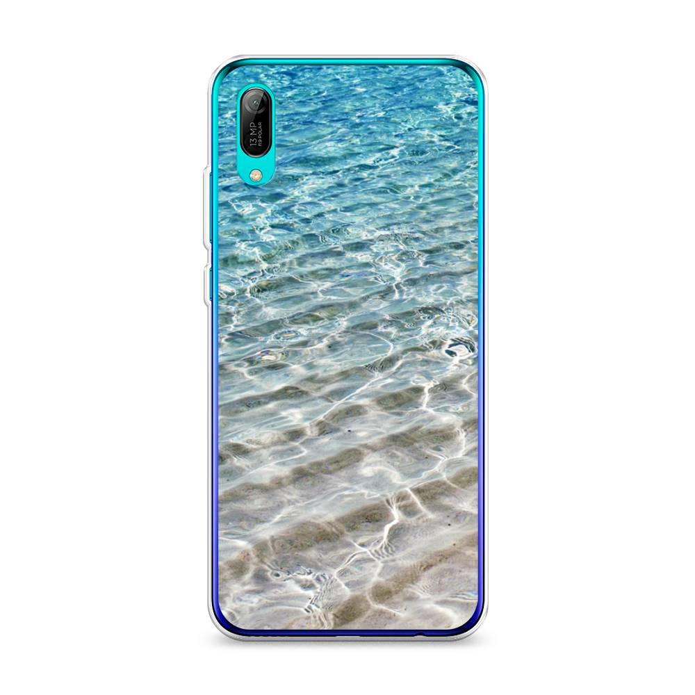 

Чехол Awog на Huawei Y6 Pro (Prime) 2019 "Волны 10", Голубой, 68150-4