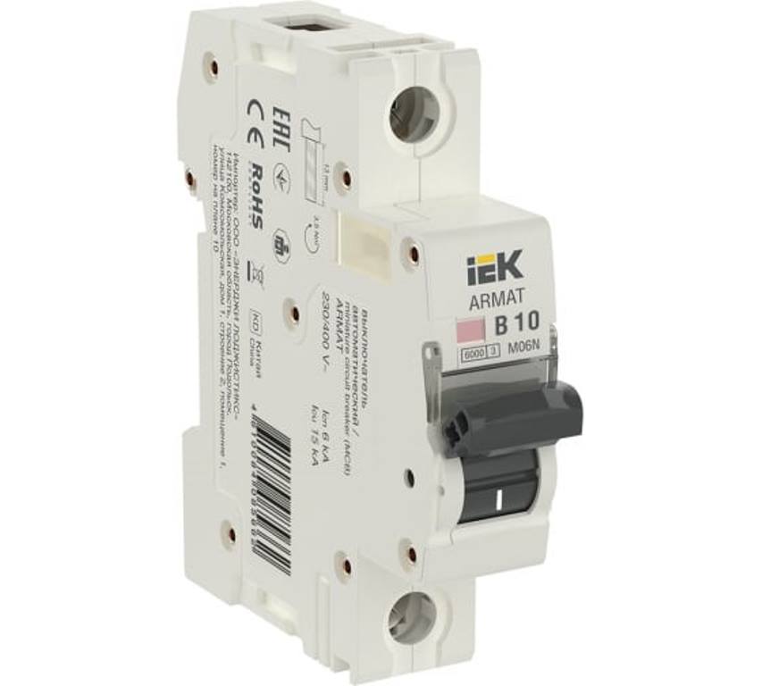 

Выключатель автоматический 1п C 2А M06N ARMAT IEK AR-M06N-1-C002