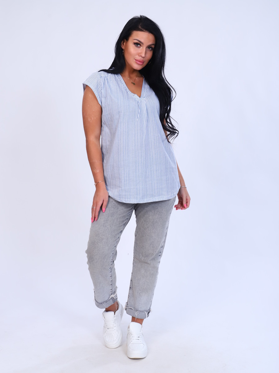 

Блуза женская New Life jersey 103-137 голубая 60 RU, 103-137