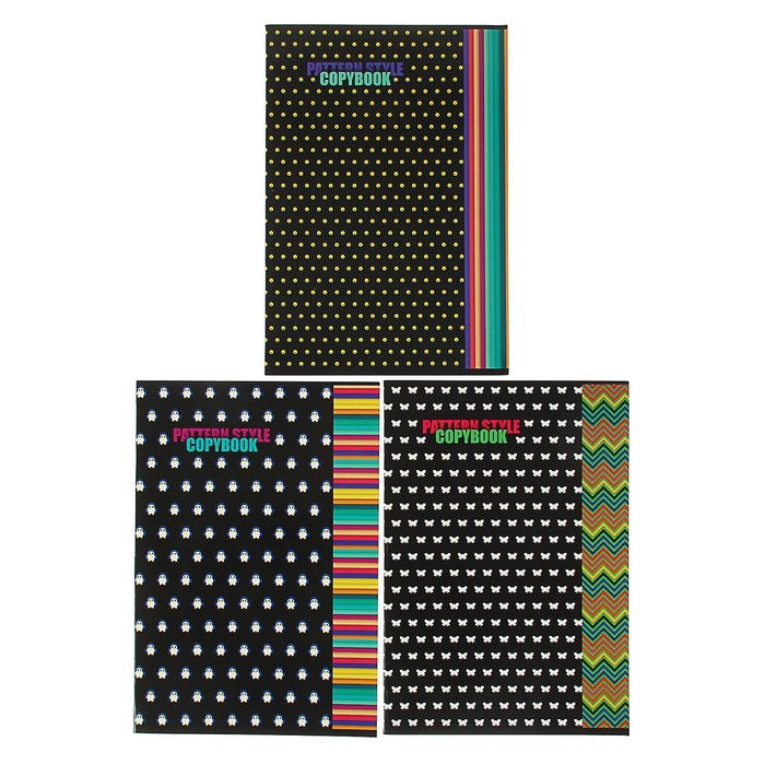 

Тетрадь А4, 48 листов в клетку Patternstyle, обложка мелованный картон, МИКС