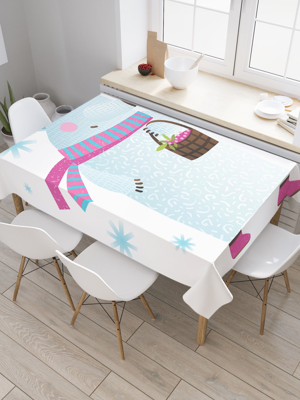 

Скатерть прямоугольная JoyArty "Мишка с корзинкой" из сатена, 120x145 см, Мишка с корзинкой