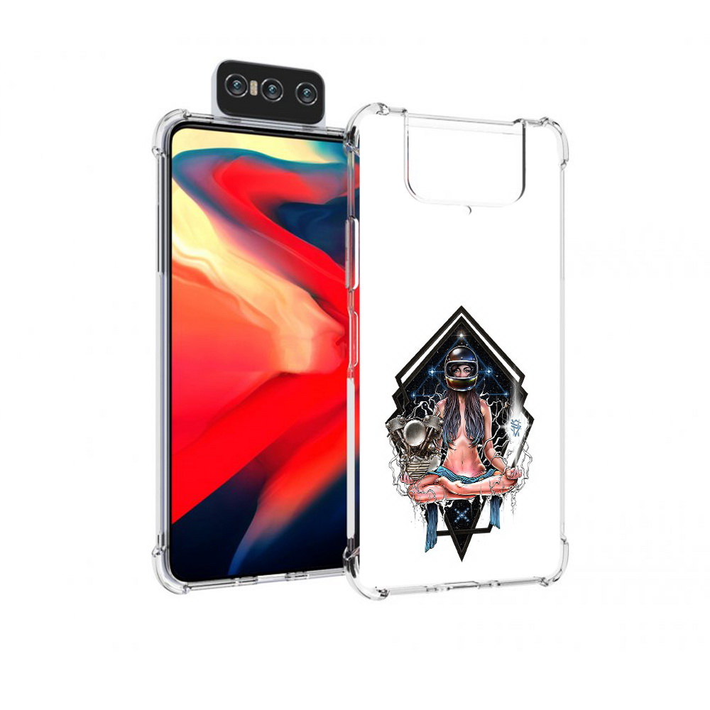 Чехол MyPads Tocco для Asus Zenfone 8 Flip красивая девушка в шлеме