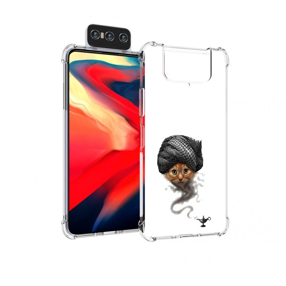 

Чехол MyPads Tocco для Asus Zenfone 8 Flip кот джин, Прозрачный, Tocco