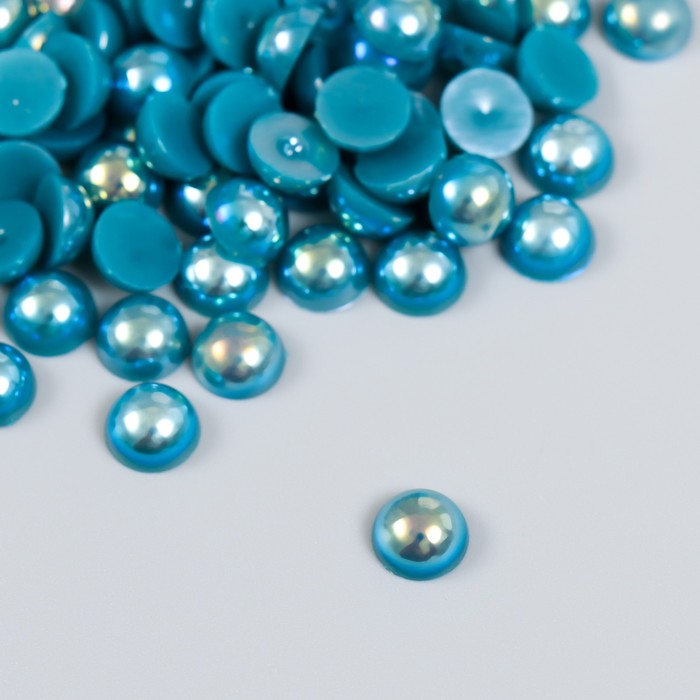 

Декор для творчества пластик "Половинки бусин. Голубая гамма" 20 гр 0,8х0,8 см, Голубой