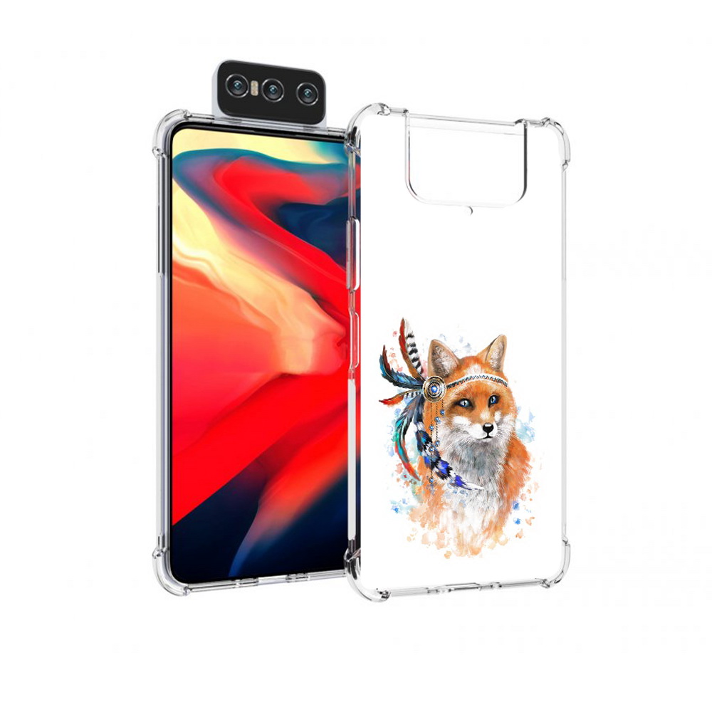 

Чехол MyPads Tocco для Asus Zenfone 8 Flip инду лиса, Прозрачный, Tocco