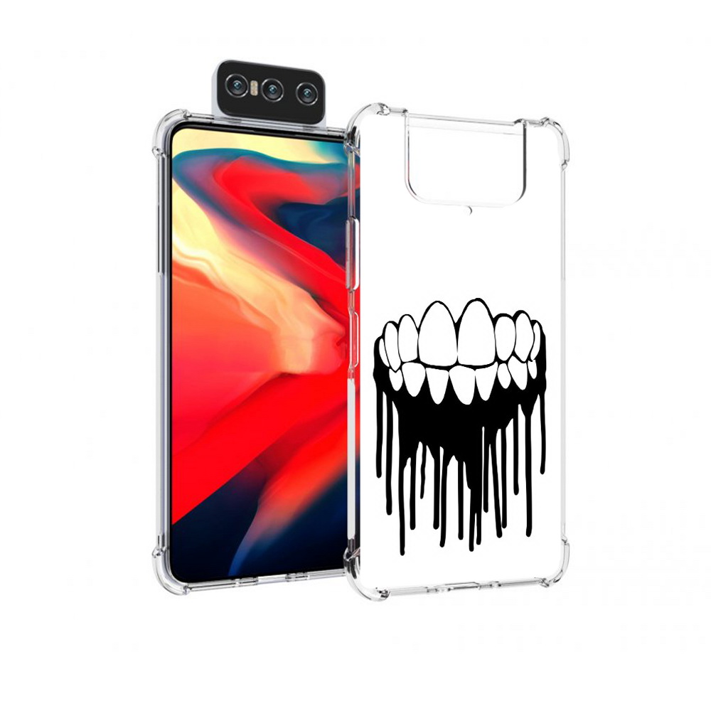 

Чехол MyPads Tocco для Asus Zenfone 8 Flip зубы, Прозрачный, Tocco