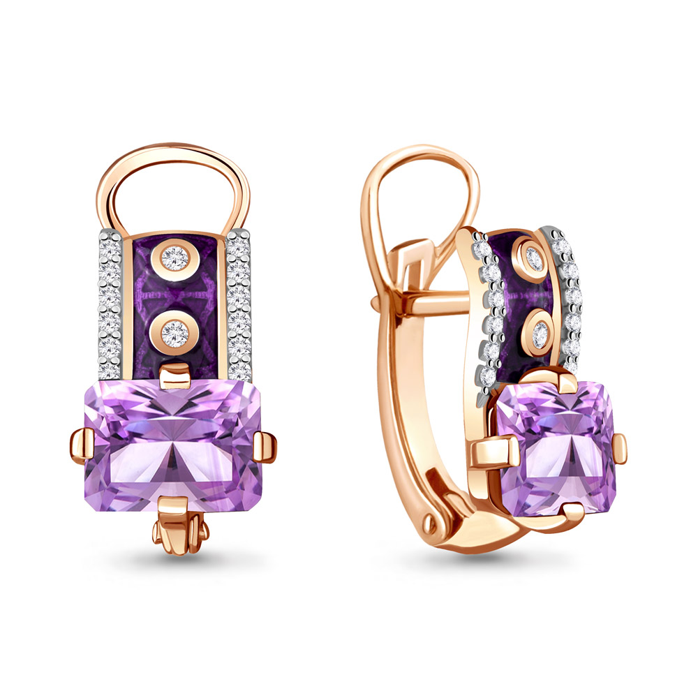 

Серьги из серебра с аметистом Aquamarine 4464604А_925_з, 4464604А_925_з
