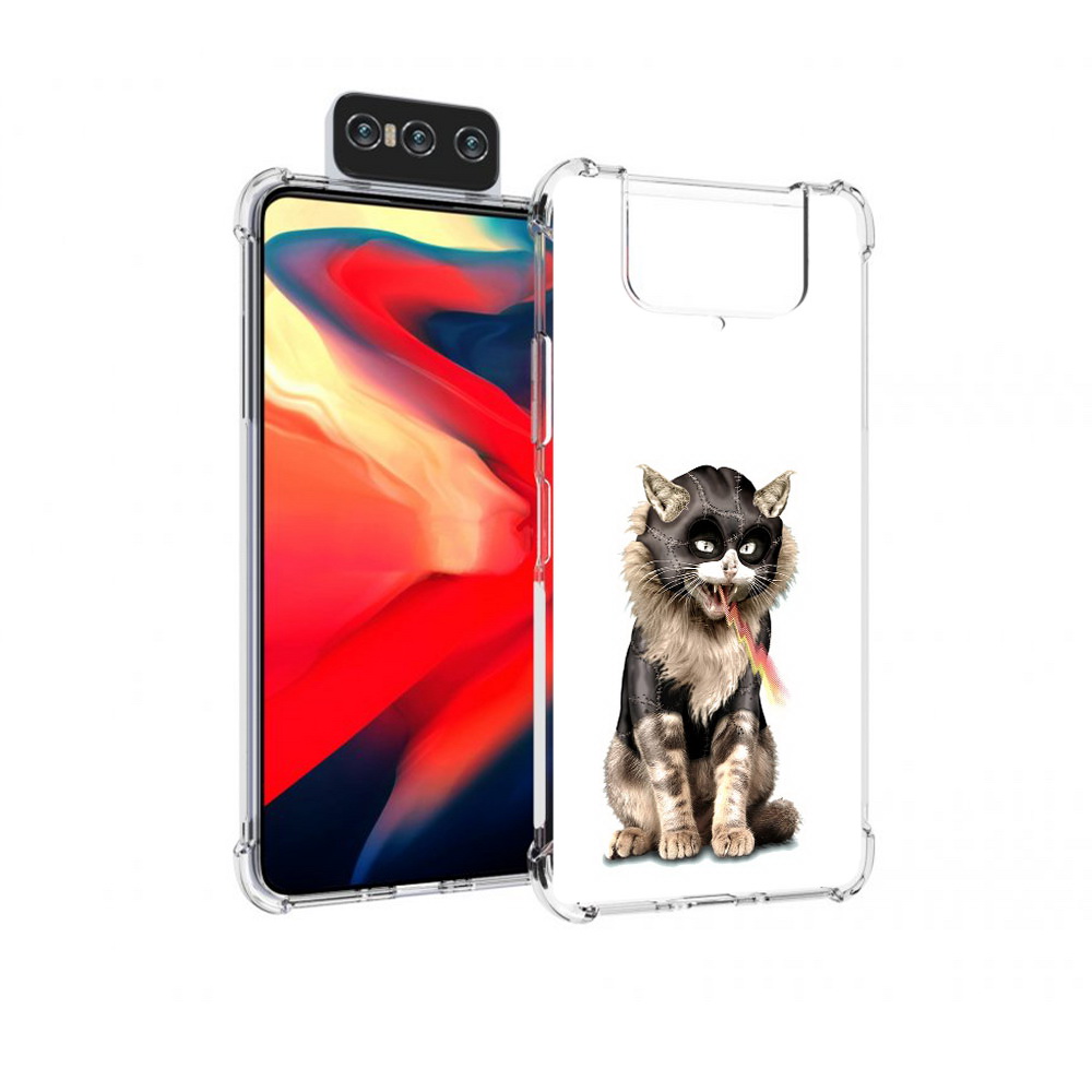 Чехол MyPads Tocco для Asus Zenfone 8 Flip дьяволский кот