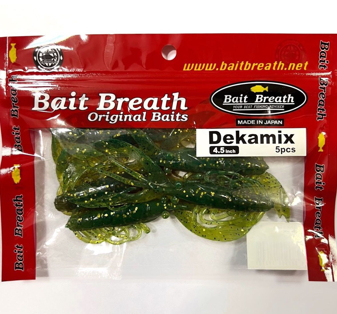 

Мягкие приманки Bait Breath Dekamix 4.5" #868 MO-EX (5шт.), Зеленый;золотистый, Dekamix