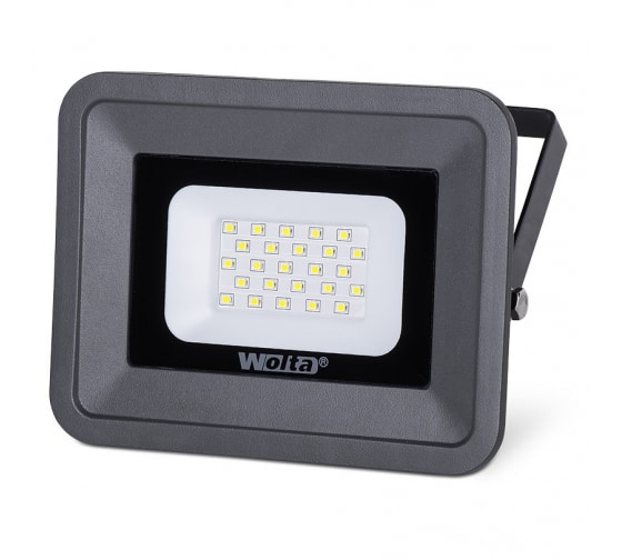 Прожектор Wolta LED SMD 20W 5700K IP65 серый светодиодный прожектор wolta 5700k 10 w smd ip 65 серый слим wfl 10w 06