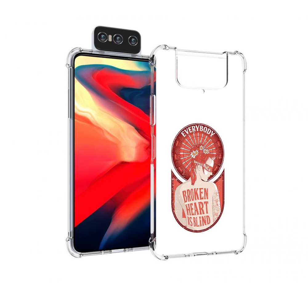 

Чехол MyPads Tocco для Asus Zenfone 8 Flip девушка разбитое сердце, Прозрачный, Tocco