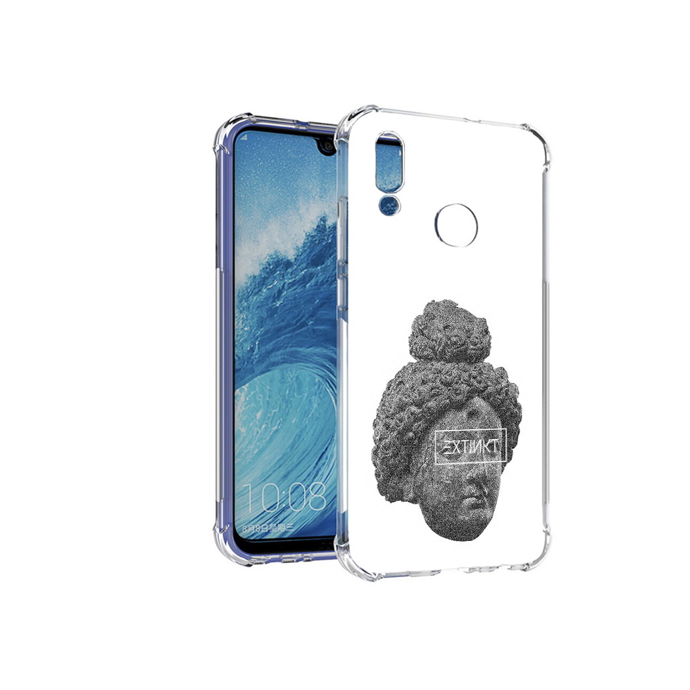 Чехол MyPads Tocco для Huawei P Smart (2019) каменное лицо девушки