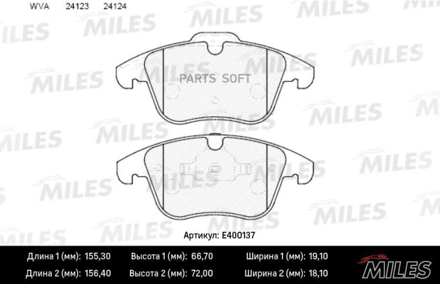 

Колодки Тормозные Ford Mondeo 07>/S-Max 06>/Volvo S80 06>/Xc70/V70 07> Передние Miles арт.