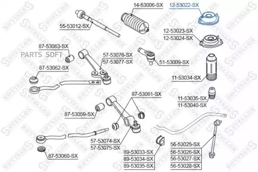 

12-53022-SX_опора амортизатора переднего! VIN: <020708\ KIA Rio 00>