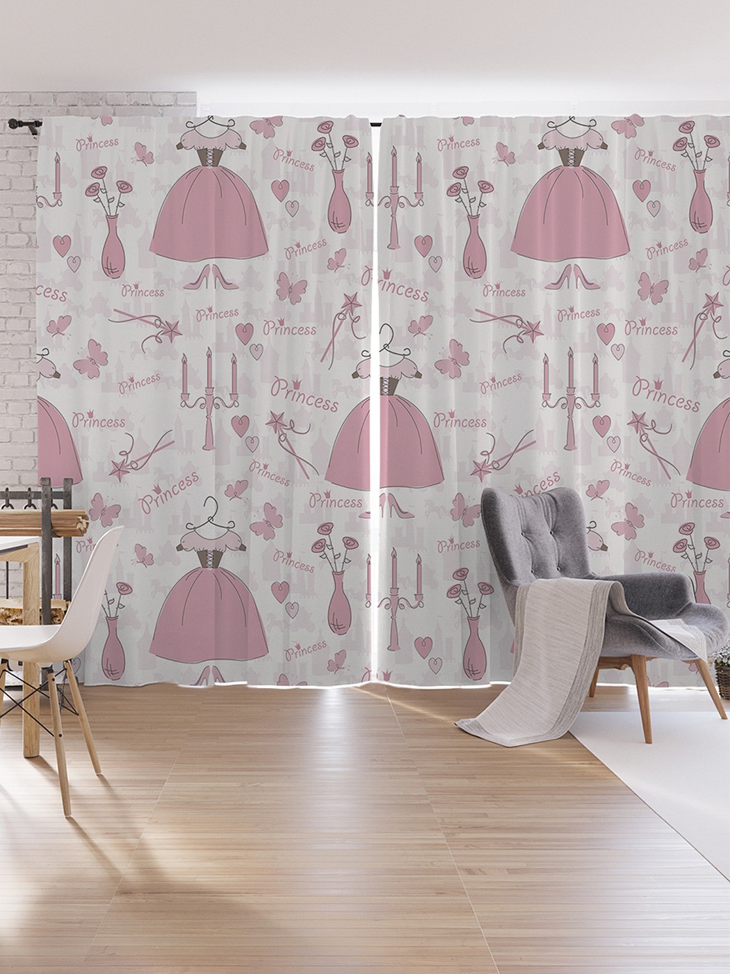 

Шторы под лён JoyArty "Наряд принцессы", серия Oxford DeLux, 340х265 см, Наряд принцессы