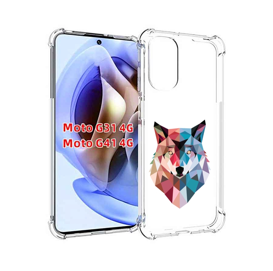 

Чехол MyPads Геометрический-волк для Motorola Moto G31 4G / G41 4G, Прозрачный, Tocco