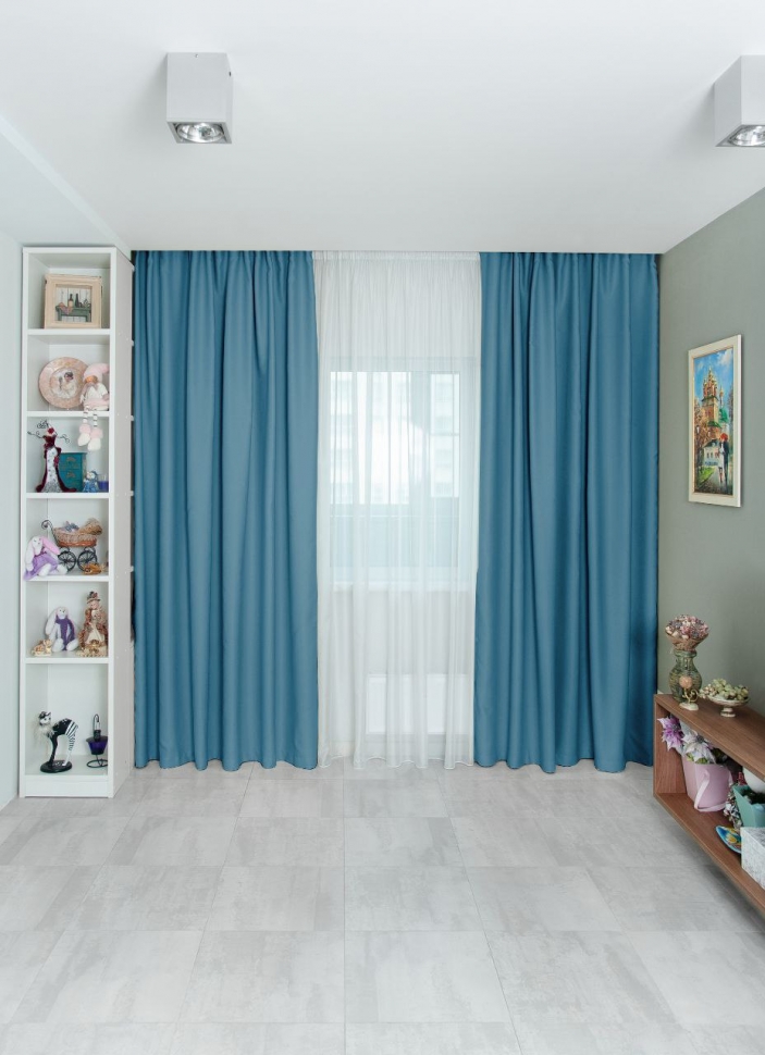 

Портьера Блэкаут 1шт, Моя Штора, цвет Серо-синий