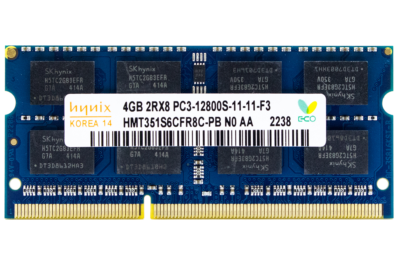 Модуль памяти для ноутбука SODIMM DDR3 4GB PC12800 1600МГц Hynix HMT351S6CFR8C-PB