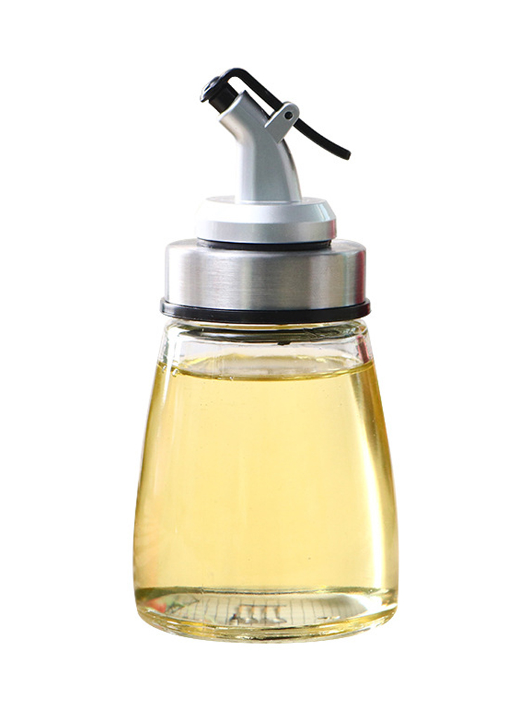 Емкость для масла и уксуса URM 160мл стеклянная бутылка с пробкой и дозатором серебристая