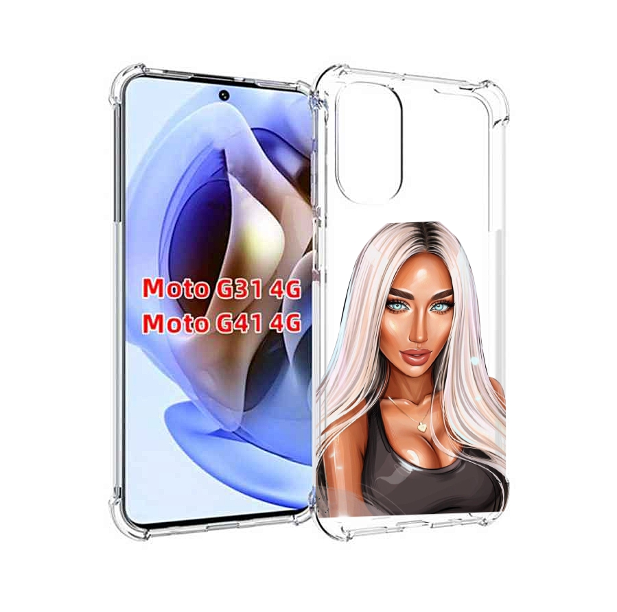 

Чехол MyPads Блондинка женский для Motorola Moto G31 4G / G41 4G, Прозрачный, Tocco