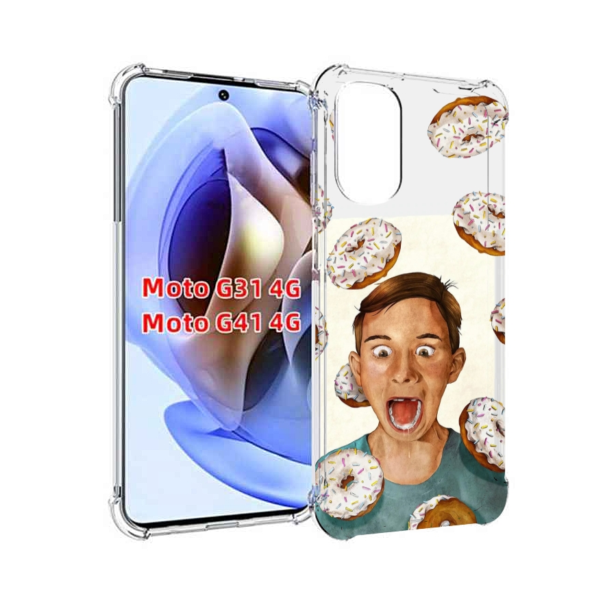 

Чехол MyPads Бешенные-пончики для Motorola Moto G31 4G / G41 4G, Прозрачный, Tocco