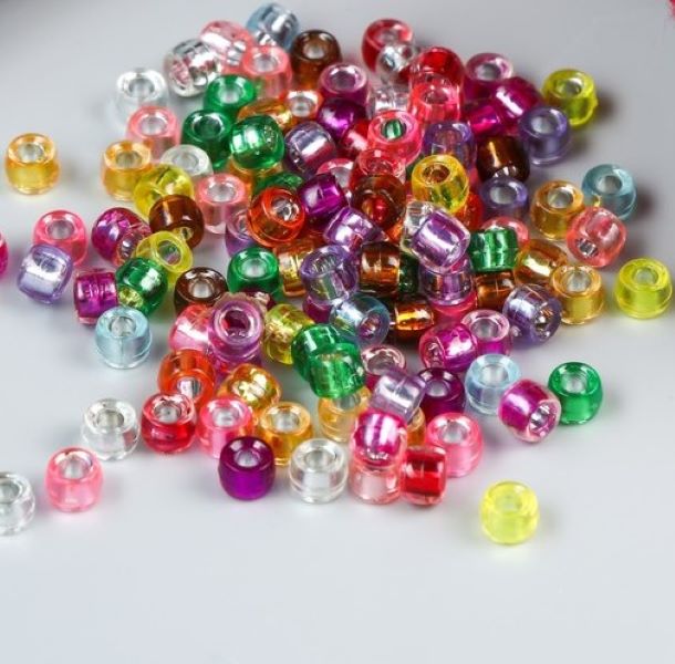 фото Бусины для творчества пластик "цветные цилиндрики" набор 10 гр 0,6х0,6х0,6 см арт узор