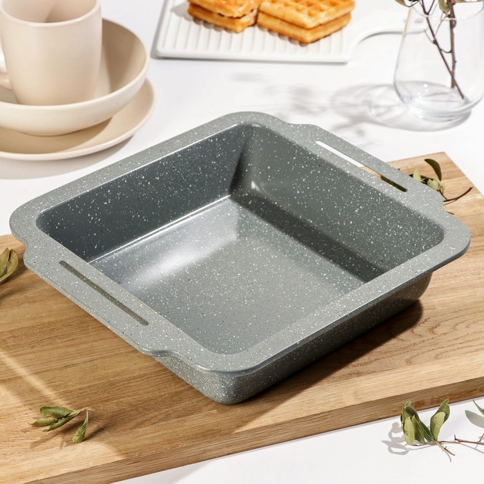 

Форма для выпечки «Элин Мрамор. Прямоугольник», 30×27×5,8 см, с ручками, антипригарное пок