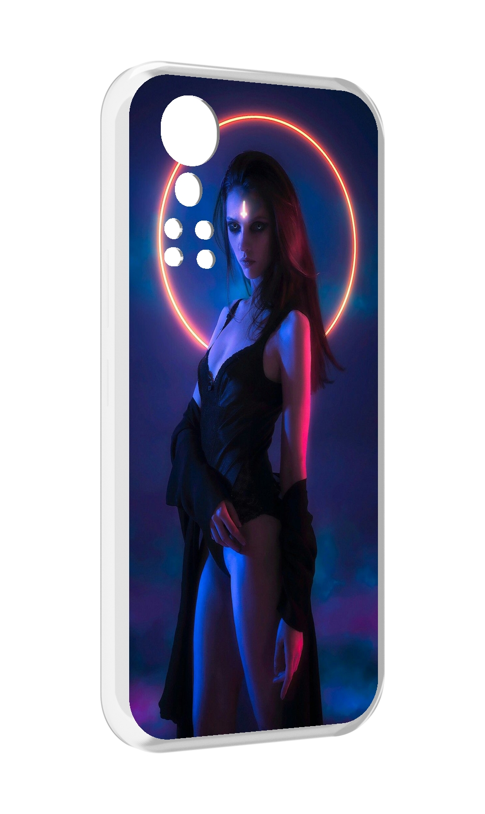 

Чехол MyPads девушка с неоновым кругом женский для ZTE Axon 30 5G / Axon 30S, Прозрачный, Tocco