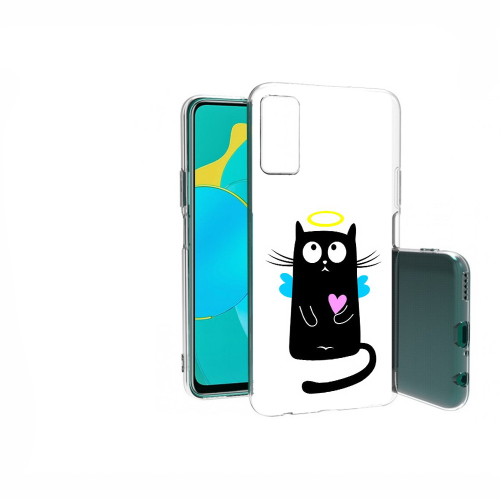 

Чехол MyPads Tocco для Huawei Honor 30S Кот ангелок, Прозрачный, Tocco