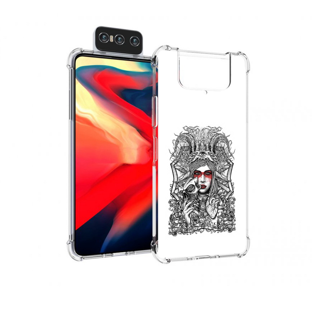 

Чехол MyPads Tocco для Asus Zenfone 8 Flip грусная девушка, Прозрачный, Tocco