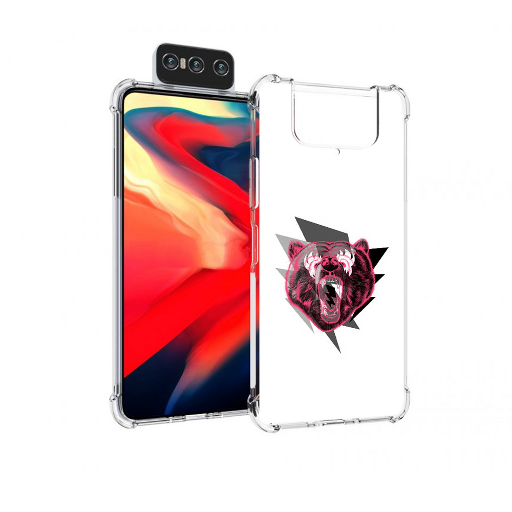 

Чехол MyPads Tocco для Asus Zenfone 8 Flip грозовой медведь, Прозрачный, Tocco