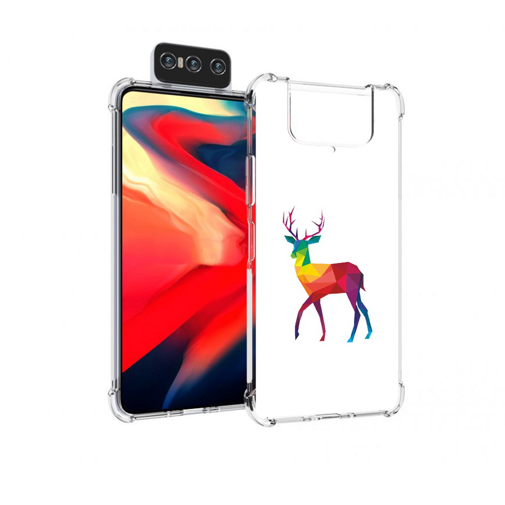 

Чехол MyPads Tocco для Asus Zenfone 8 Flip геометрический олень, Прозрачный, Tocco