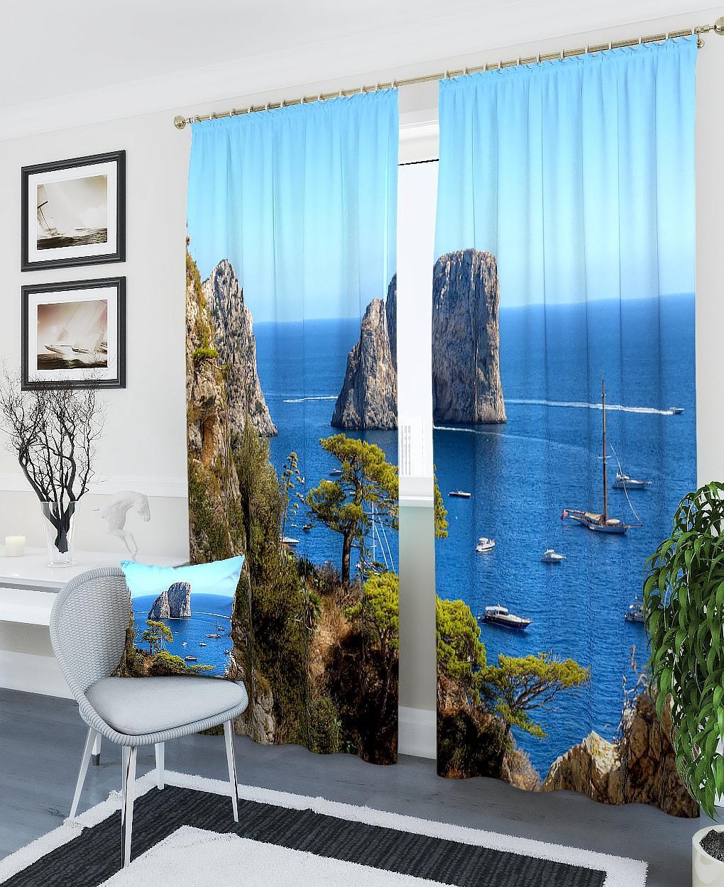 

Фотошторы AT HOME Летний рай высота 260 см, ширина 150 см, крепление - шторная лента, 900041