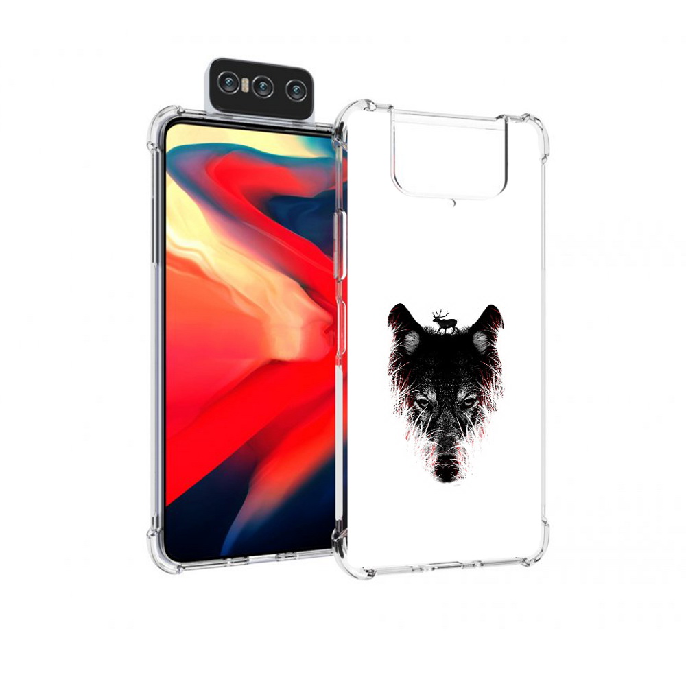 

Чехол MyPads Tocco для Asus Zenfone 8 Flip волк в траве, Прозрачный, Tocco