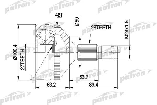 

ШРУС наружн к-кт CITROEN: XM 89 - 94, XM Break 89 - 94, PEUGEOT: 605 89 - 9