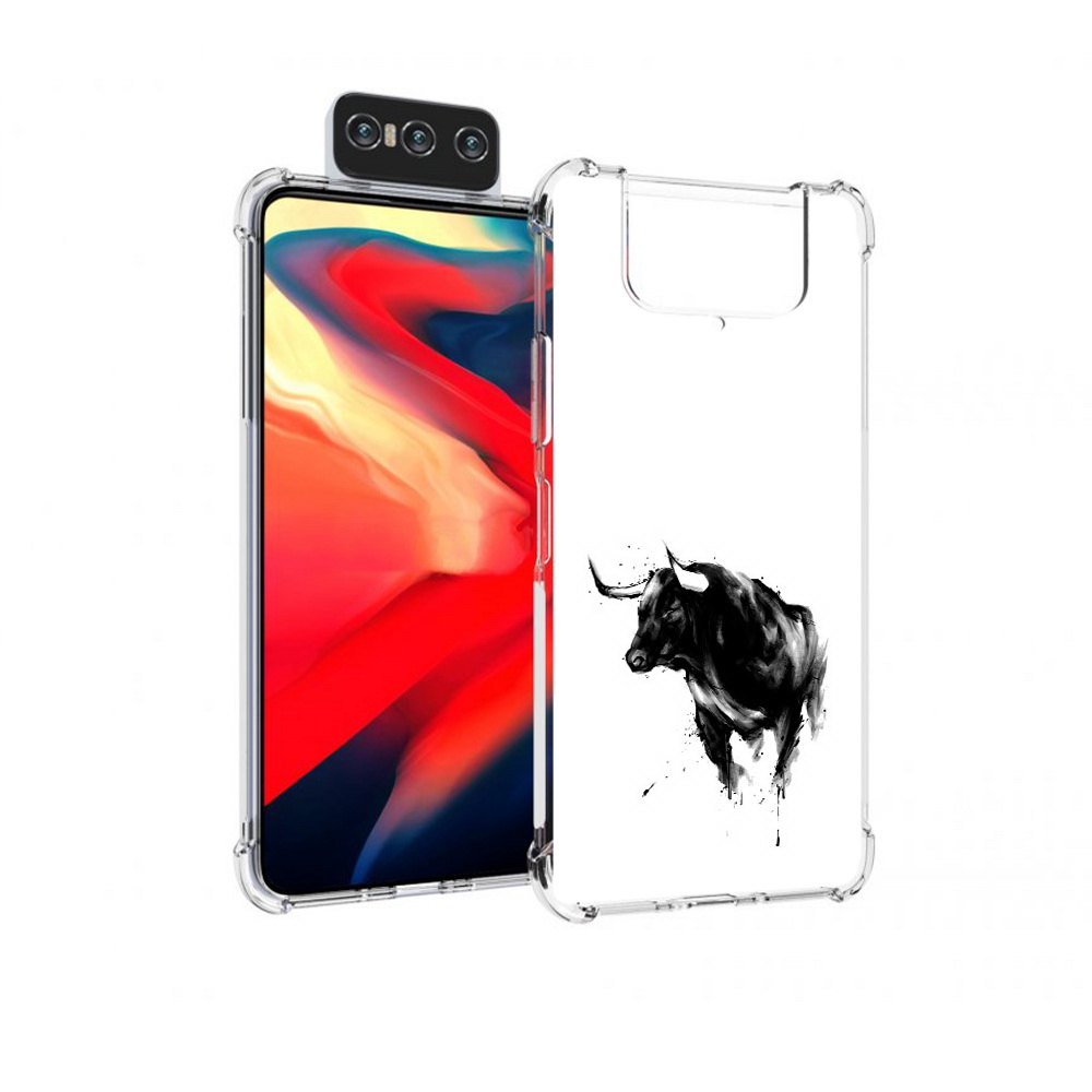 

Чехол MyPads Tocco для Asus Zenfone 8 Flip бык, Прозрачный, Tocco